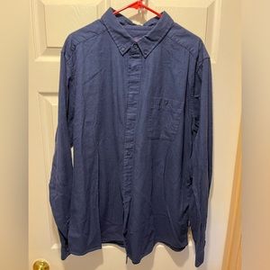 Patagonia Mens Navy Long Sleeve Vjosa River Pima Cotton Shirt size XXL